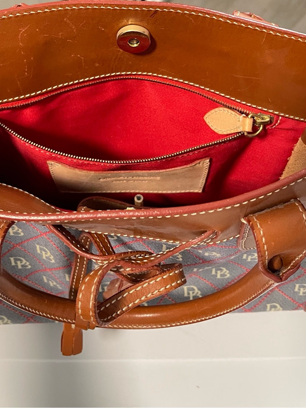 Dooney & Bourke Elite Alto Y2K Signature Monogram Canvas and Leather Tassel Tote - Picture 11 of 14